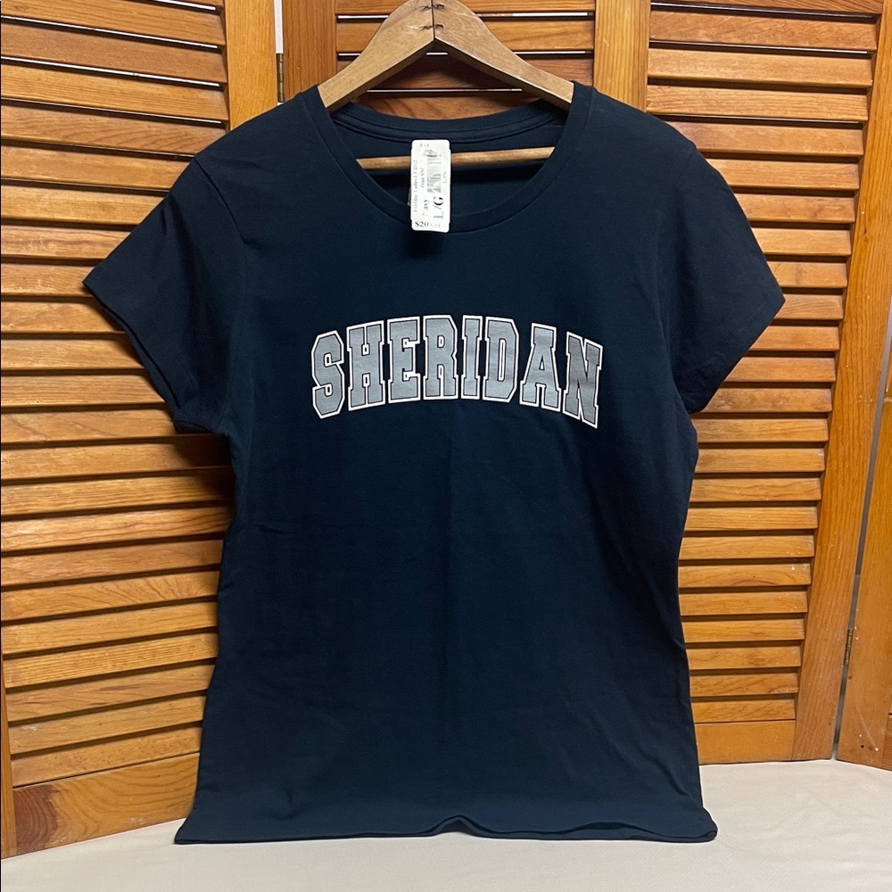 Women’s Navy Blue Sheridan College Short Sleeve Tee